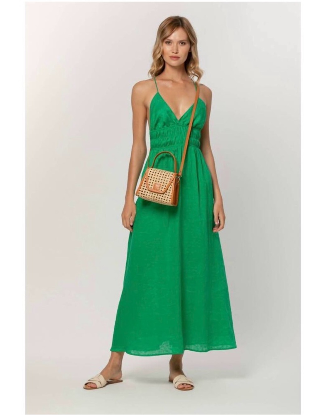 NWT Lusana Adison dress in green jade color, size S